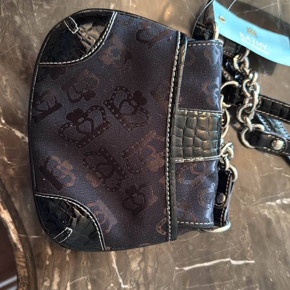 Kathy Van Zeeland Black Crossbody Bag with Silver Accents - Picture 3 of 5